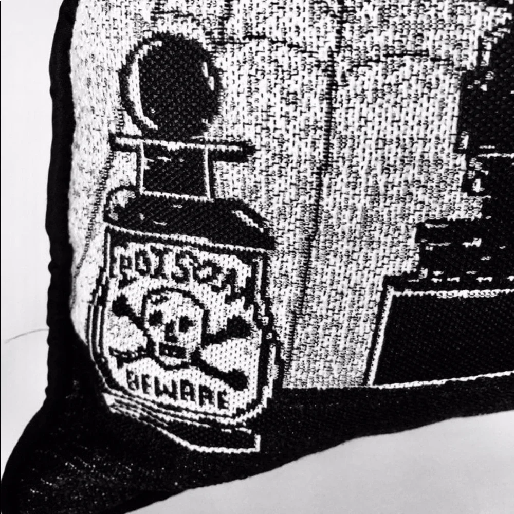 Halloween Skull Pillow Candlelabra Poison Spell Books Black